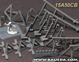 15A50CB - 15mm Normandy beach obstacles (24 pieces)