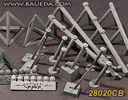 28020CB - 28mm Normandy beach obstacles (20 pieces)